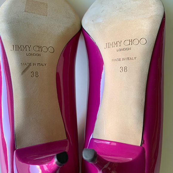 SOLD Jimmy Choo Pink Patent Leather Heels - Picture 8 of 14